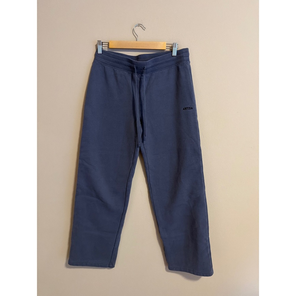 Aritzia Tna Cozy Fleece Wide Leg Sweatpants Navy Blue Grey Loungewear Womens